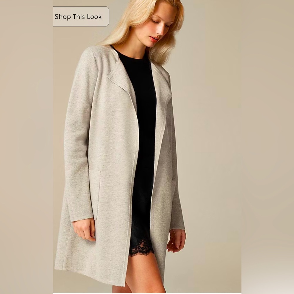 J.Crew Juliette collarless sweater-blazer size S